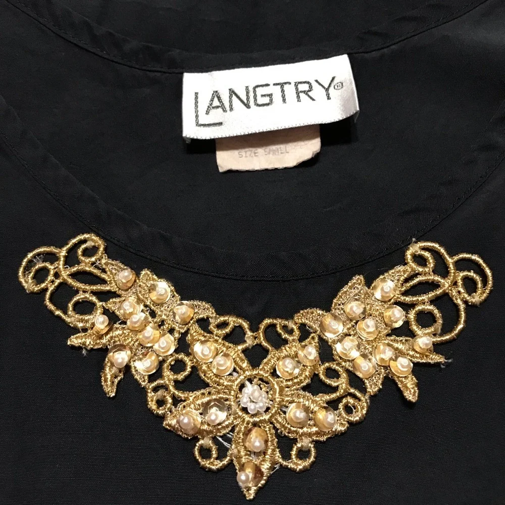 Langtry Dressy Tank Top Blouse Gold & Pearl Embellishment
Camisole 
Small 4 - 6 - Picture 12 of 14